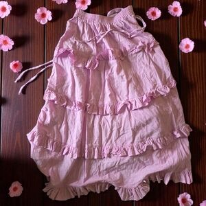 Pink Ruffled Women's Skirt